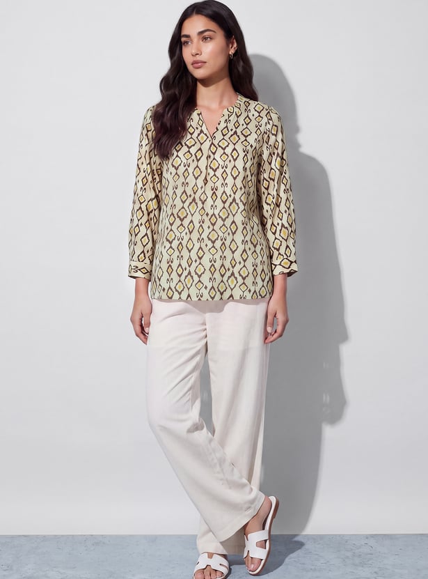FAME FOREVER Abstract Print Top