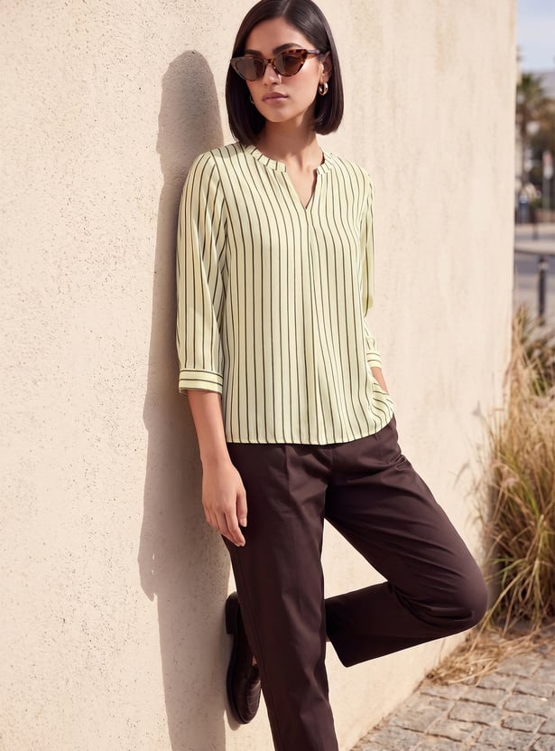 FAME FOREVER Striped Shirt Style Top