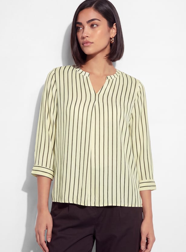 FAME FOREVER Striped Shirt Style Top