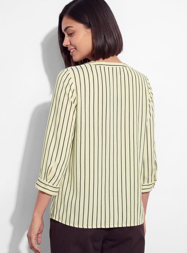 FAME FOREVER Striped Shirt Style Top