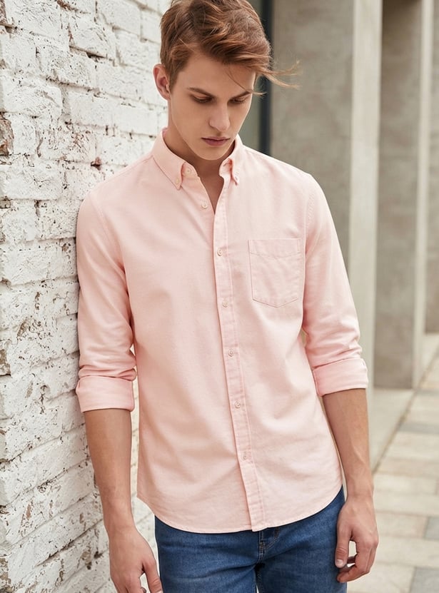 FAME FOREVER Solid Smart Fit Shirt