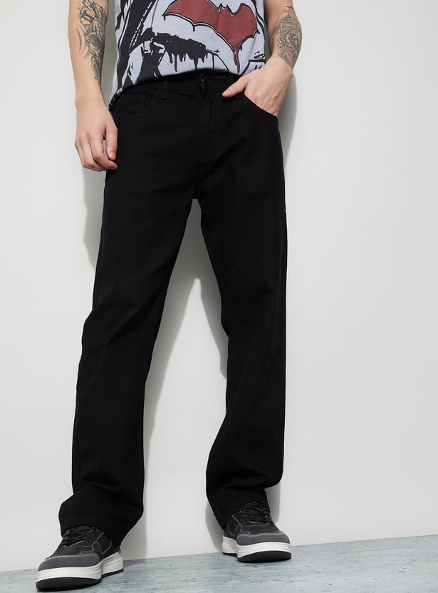 FAME FOREVER Solid Regular Fit Jeans