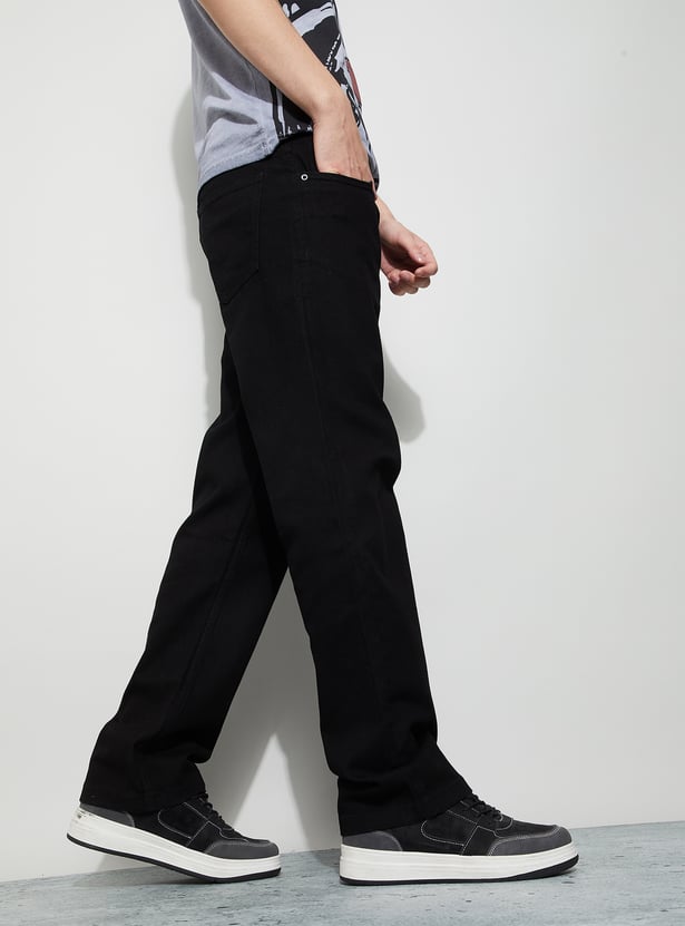 FAME FOREVER Solid Regular Fit Jeans