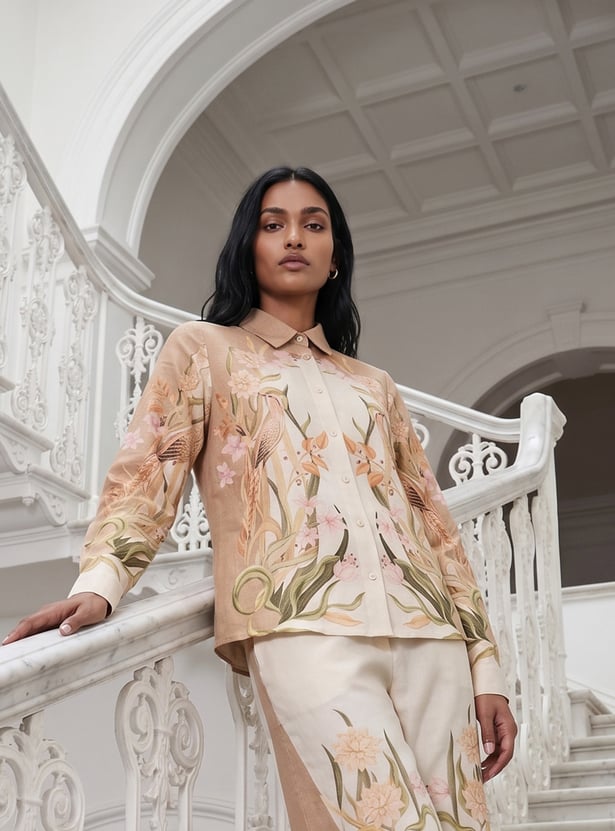 CODE Floral Print Regular Shirt