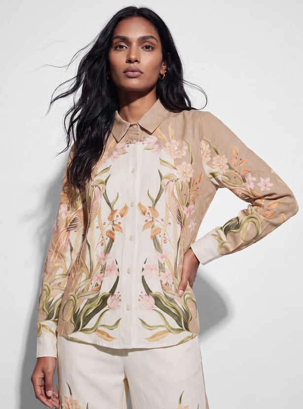 CODE Floral Print Regular Shirt
