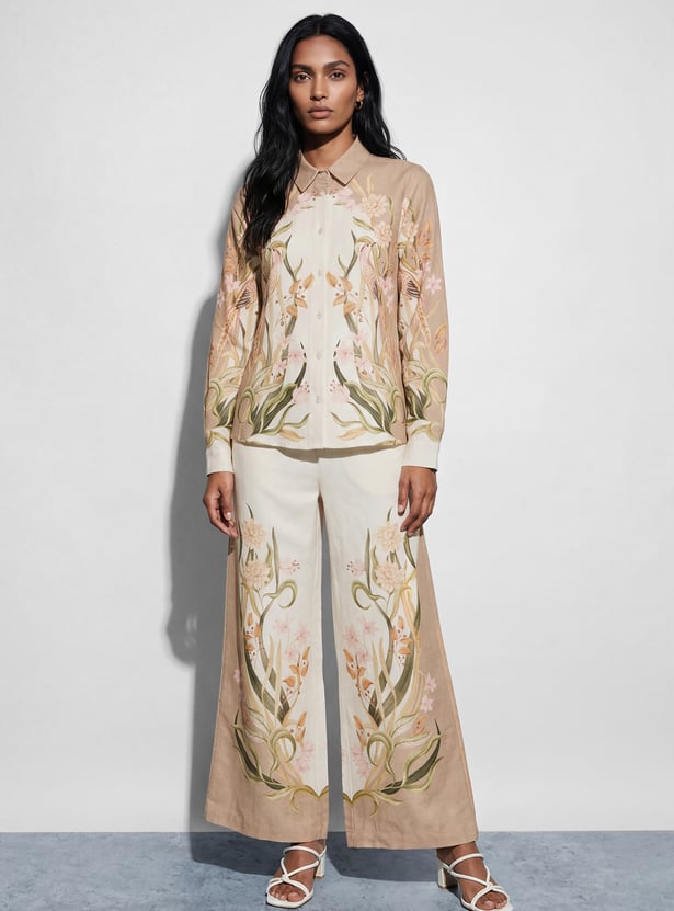 CODE Floral Print Regular Shirt