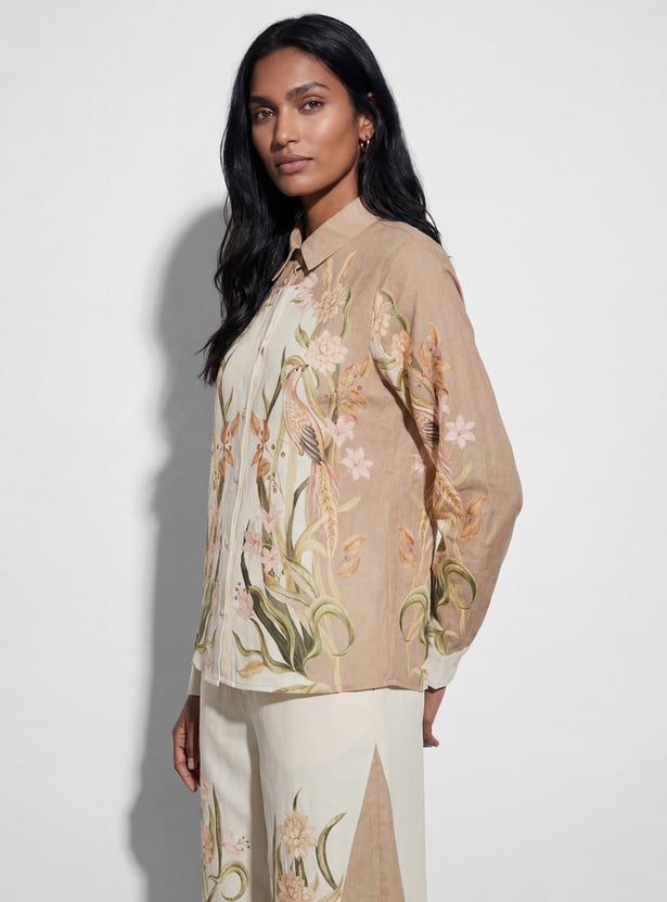 CODE Floral Print Regular Shirt