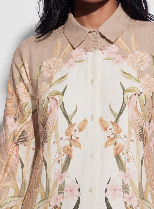 CODE Floral Print Regular Shirt