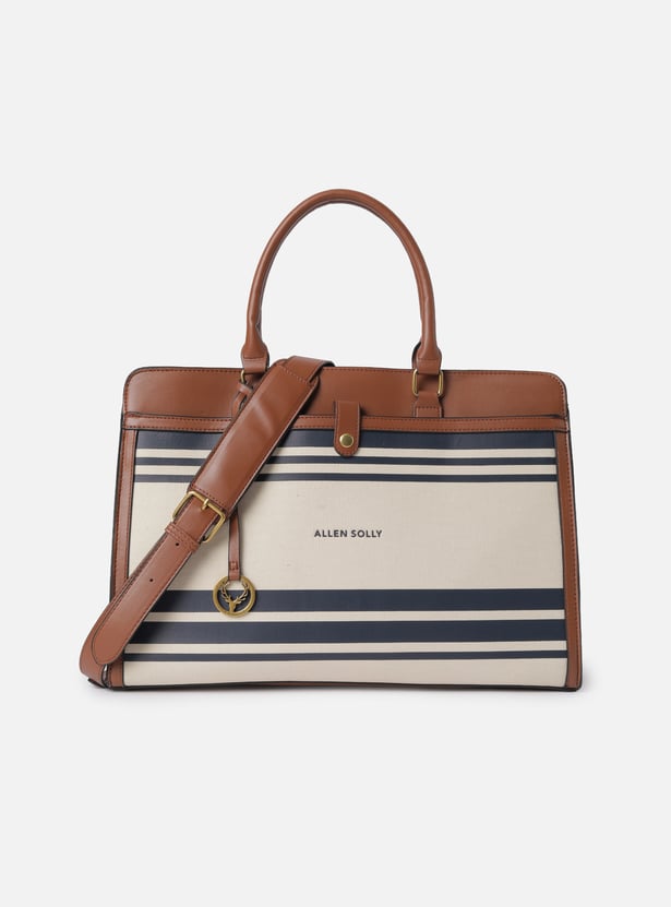 ALLEN SOLLY Striped Laptop Bag