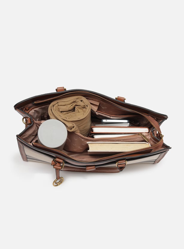 ALLEN SOLLY Striped Laptop Bag