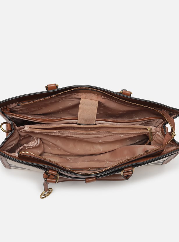 ALLEN SOLLY Striped Laptop Bag