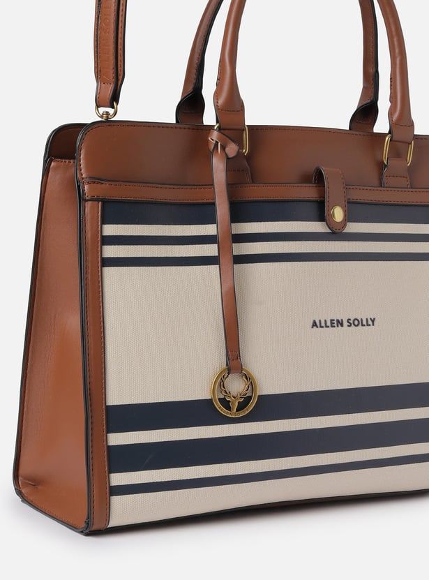 ALLEN SOLLY Striped Laptop Bag