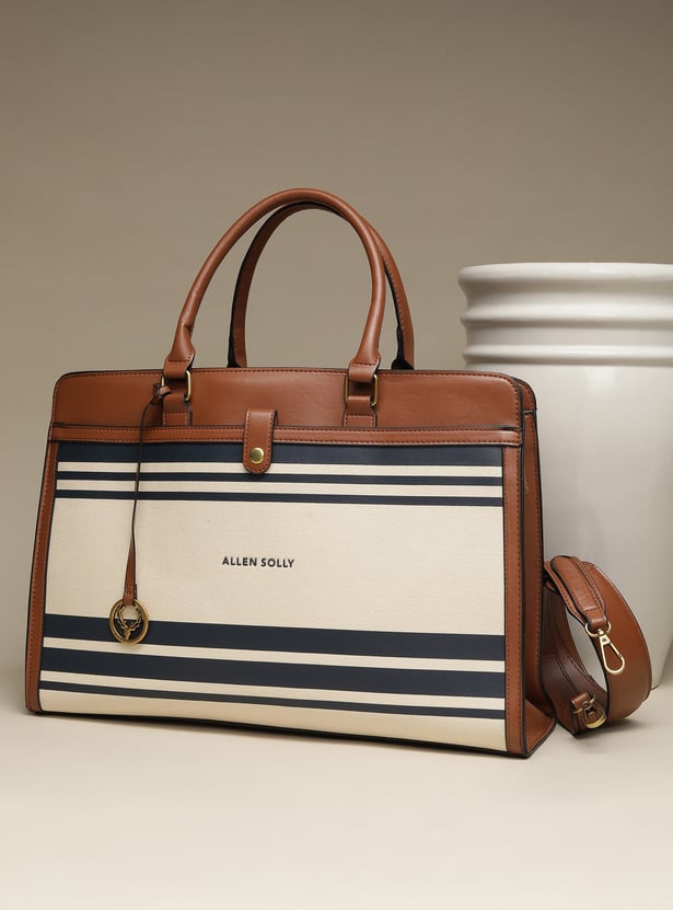 ALLEN SOLLY Striped Laptop Bag