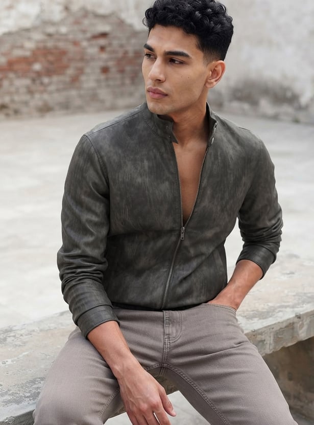 FORCA Textured Biker Jacket