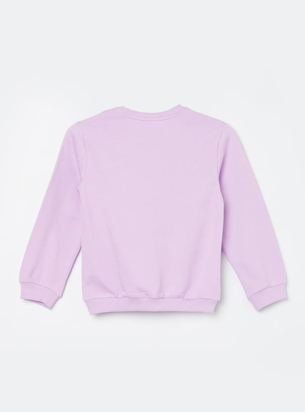 FAME FOREVER Girls Metallic Print Sweatshirt
