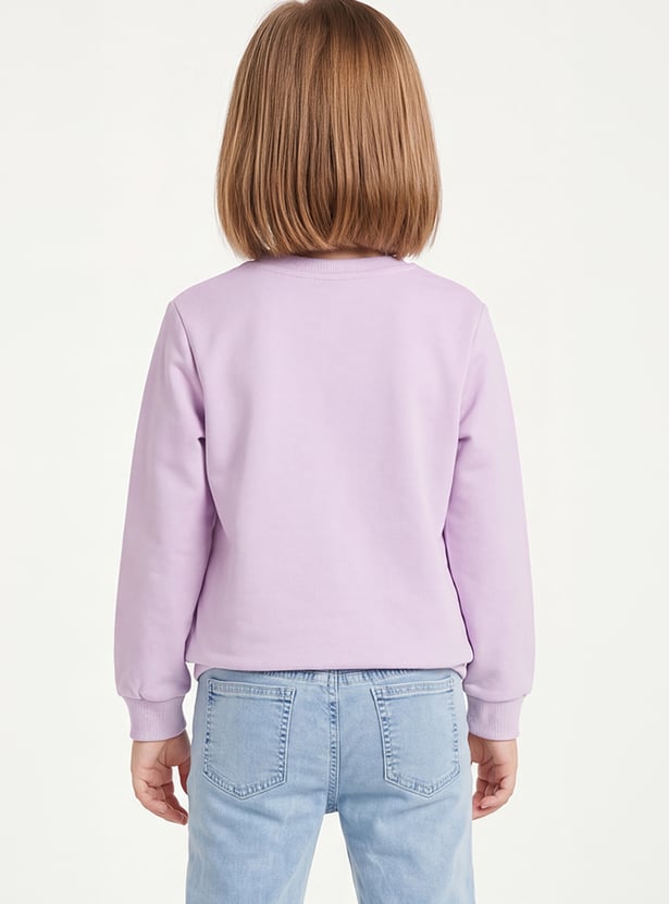 FAME FOREVER Girls Metallic Print Sweatshirt