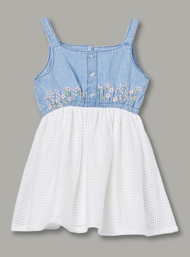 FAME FOREVER Girls Embroidered A-line Dress