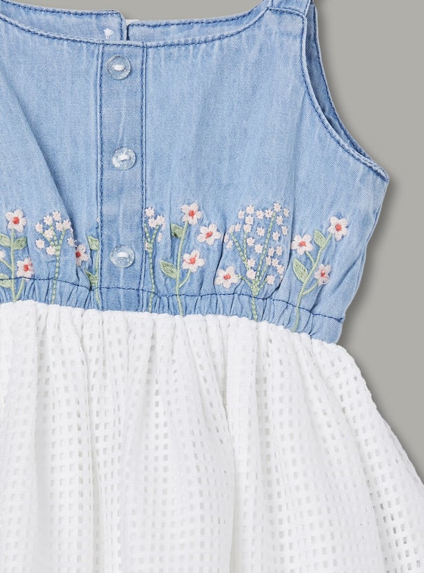 FAME FOREVER Girls Embroidered A-line Dress