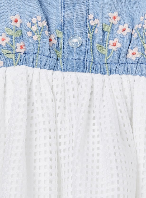 FAME FOREVER Girls Embroidered A-line Dress