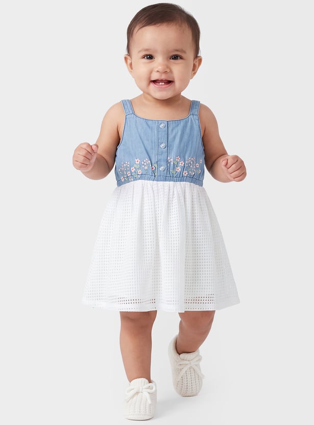 FAME FOREVER Girls Embroidered A-line Dress
