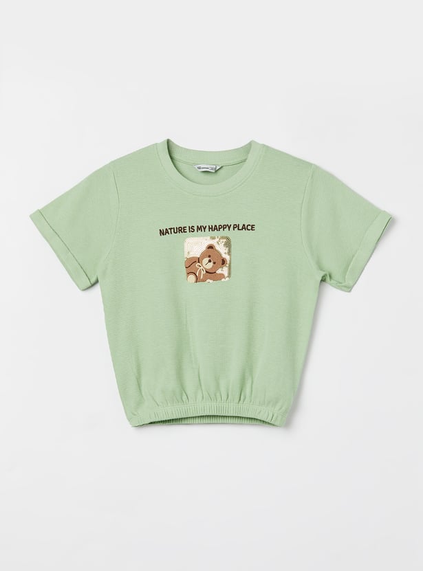 FAME FOREVER Girls Teddy Graphic T-shirt