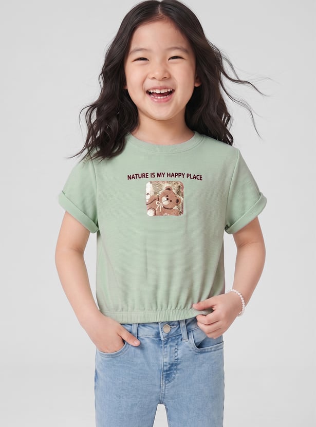 FAME FOREVER Girls Teddy Graphic T-shirt