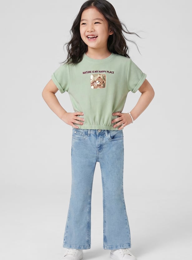 FAME FOREVER Girls Teddy Graphic T-shirt