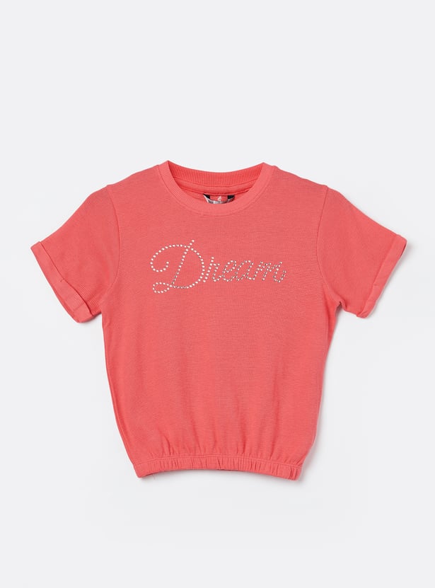 FAME FOREVER Girls Embellished T-shirt