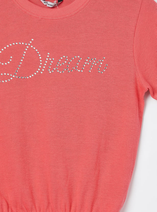 FAME FOREVER Girls Embellished T-shirt