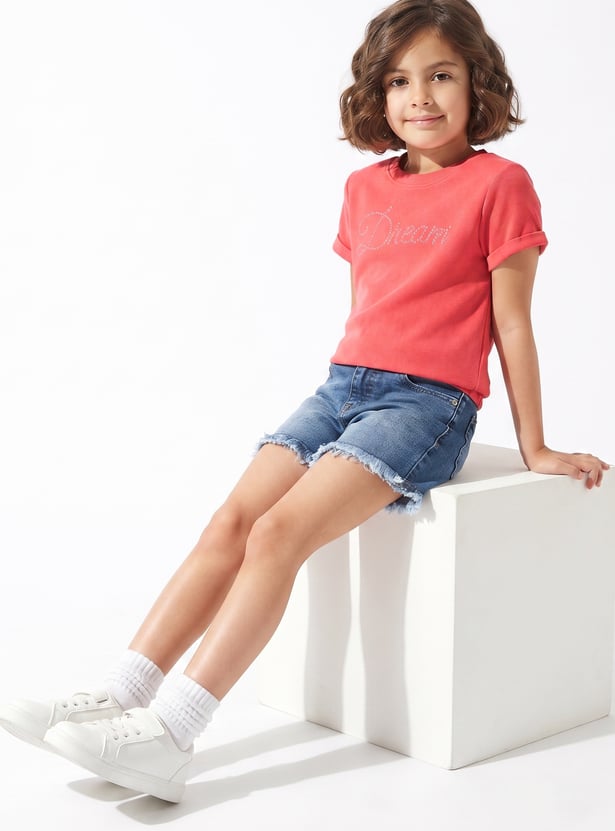 FAME FOREVER Girls Embellished T-shirt