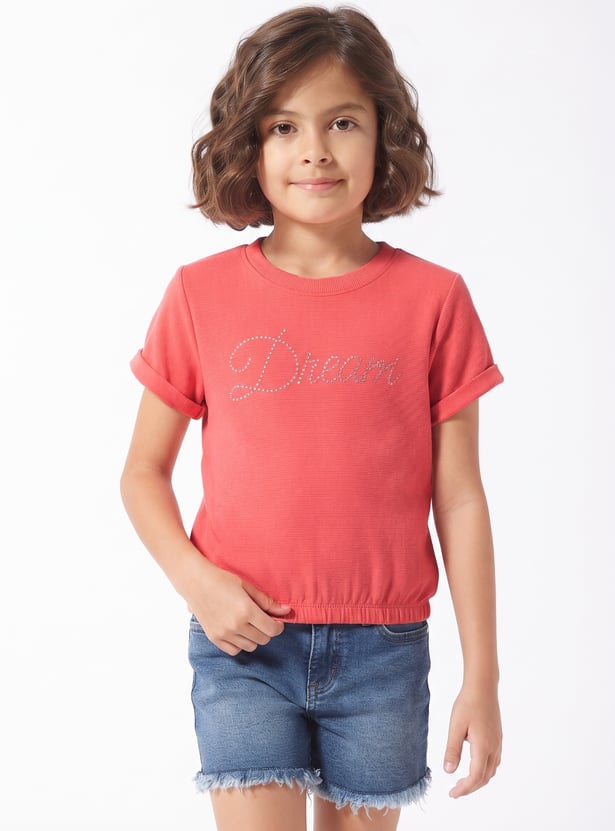 FAME FOREVER Girls Embellished T-shirt