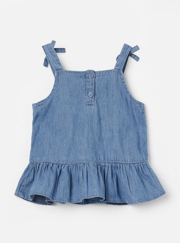 FAME FOREVER Girls Embroidered Top with Shorts Set