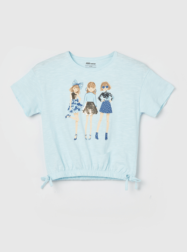 FAME FOREVER Girls Graphic Print T-shirt