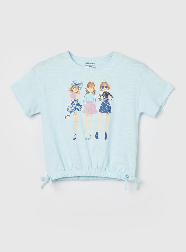 FAME FOREVER Girls Graphic Print T-shirt