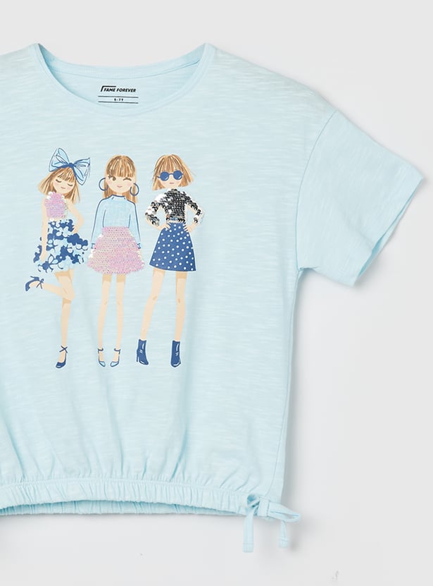 FAME FOREVER Girls Graphic Print T-shirt
