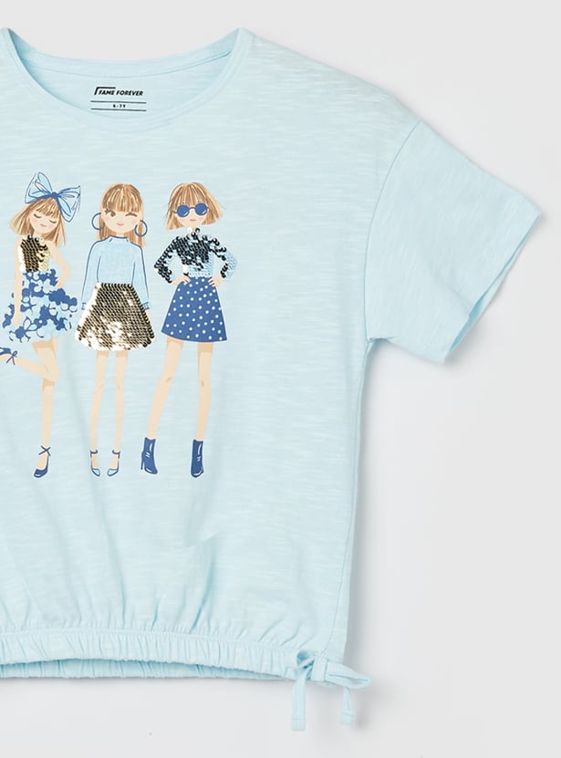 FAME FOREVER Girls Graphic Print T-shirt
