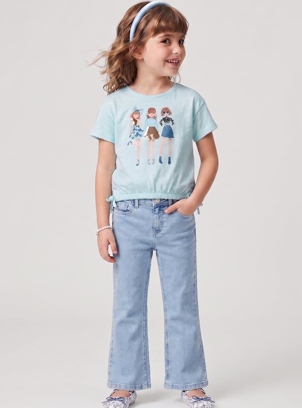 FAME FOREVER Girls Graphic Print T-shirt
