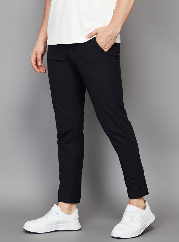 ALLEN SOLLY Solid Slim Straight Trousers