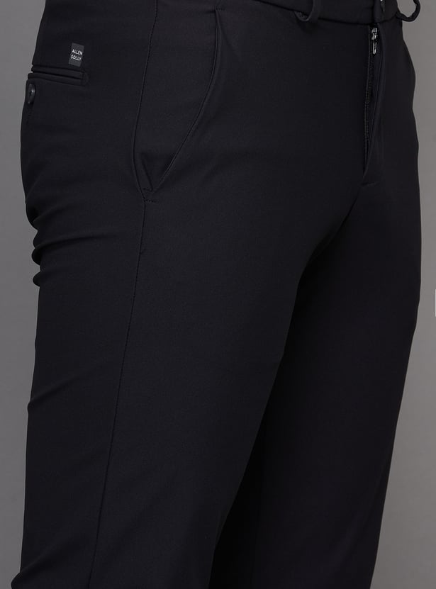 ALLEN SOLLY Solid Slim Straight Trousers