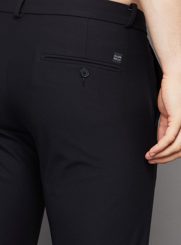 ALLEN SOLLY Solid Slim Straight Trousers