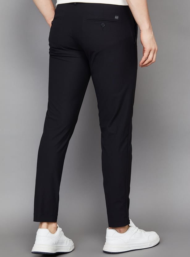 ALLEN SOLLY Solid Slim Straight Trousers