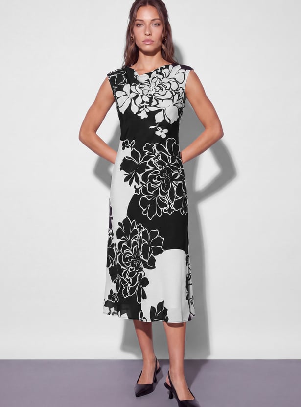 CODE Floral Print Sleeveless Midi Dress