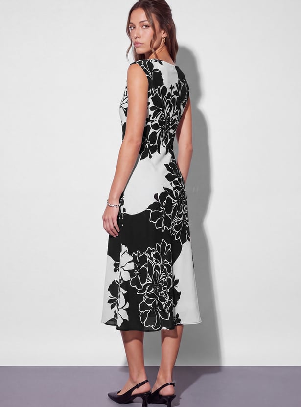 CODE Floral Print Sleeveless Midi Dress