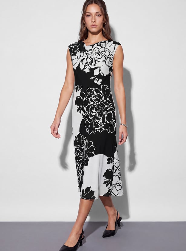 CODE Floral Print Sleeveless Midi Dress