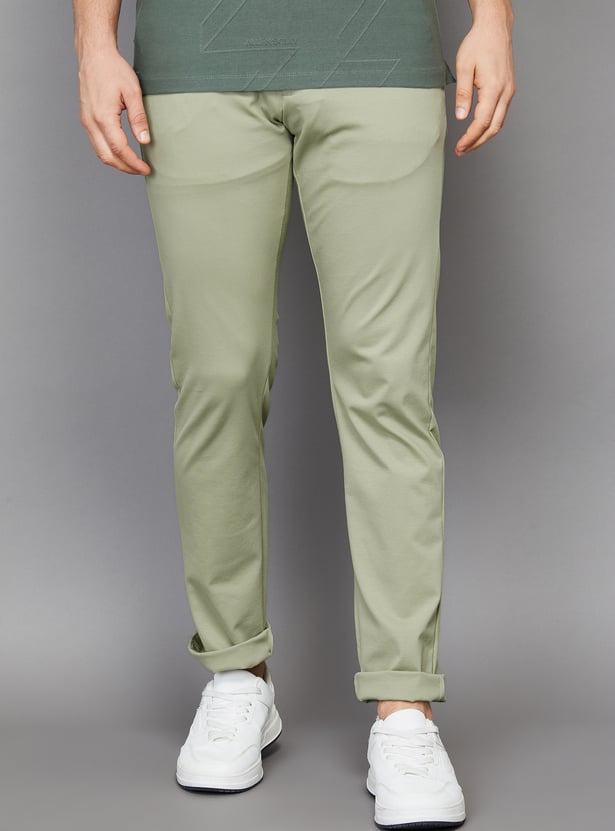ALLEN SOLLY Solid Slim Fit Trousers