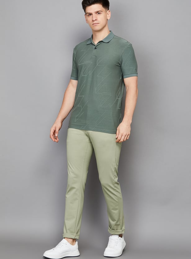 ALLEN SOLLY Solid Slim Fit Trousers