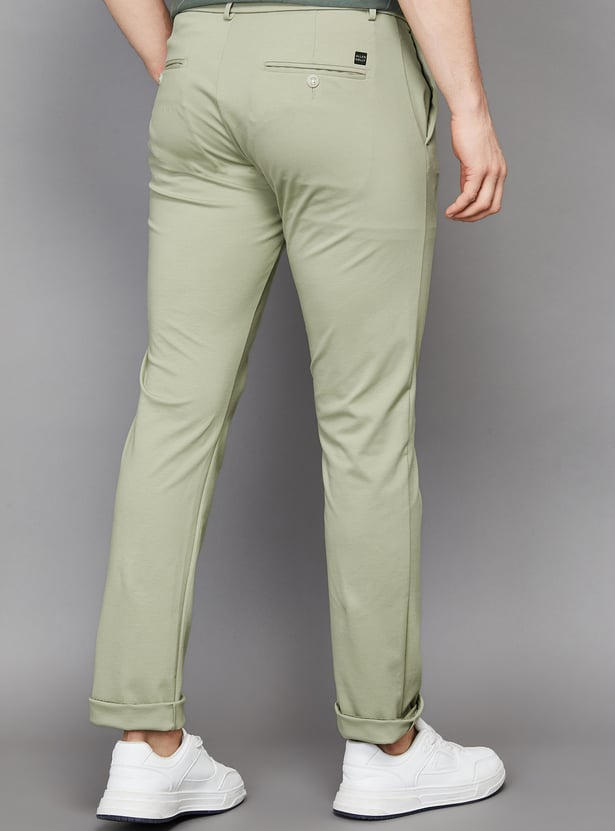 ALLEN SOLLY Solid Slim Fit Trousers