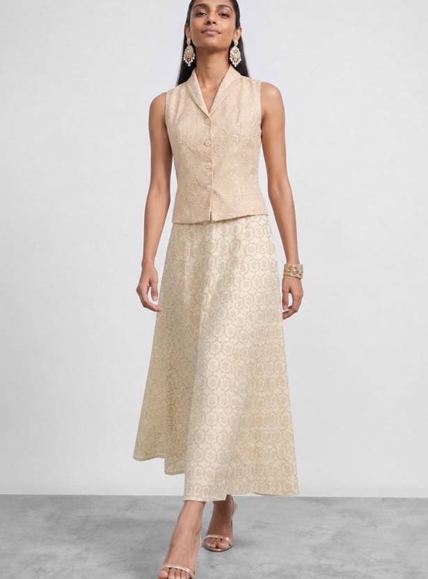 MELANGE Embroidered Skirt Set