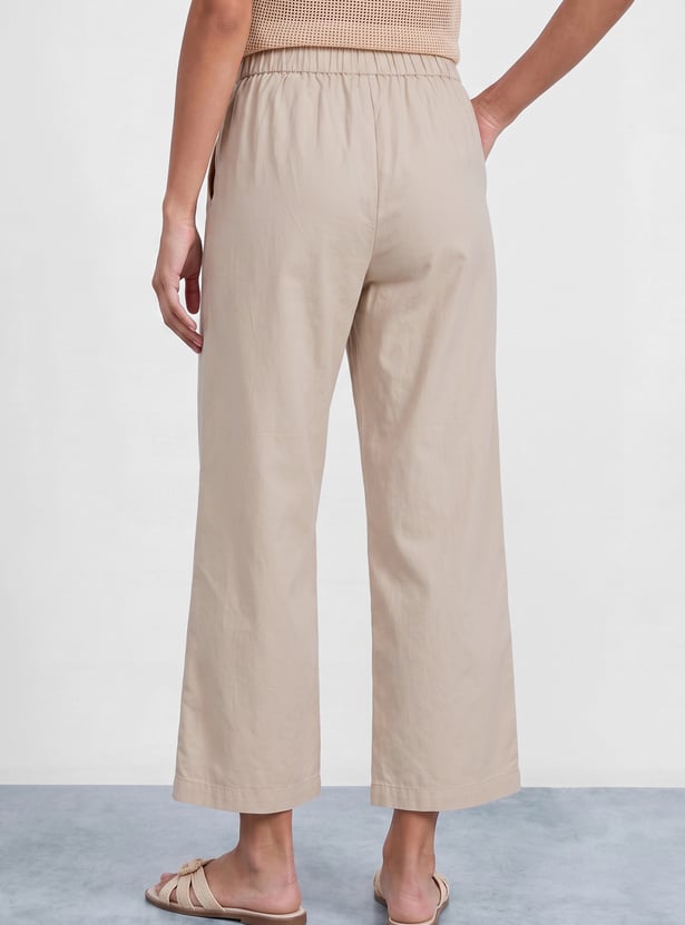 COLOUR ME Solid Straight Pants