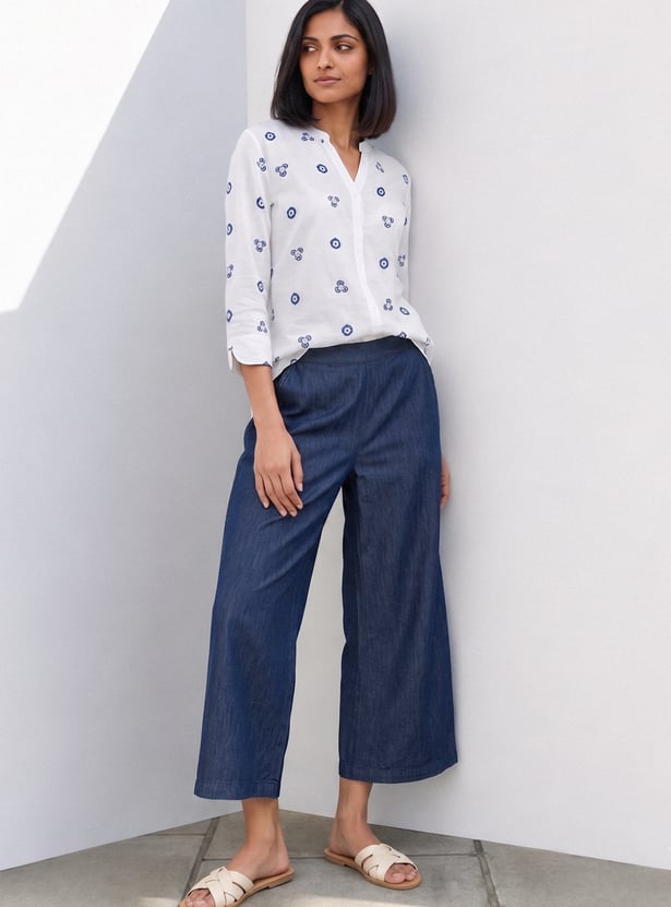 COLOUR ME Solid Straight Pants